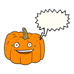 speech bubble cartoon halloween pumpkin