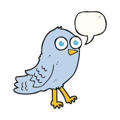 speech bubble cartoon bird