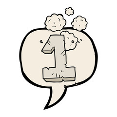 speech bubble cartoon stone number one