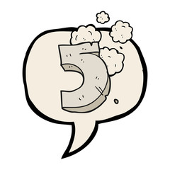 speech bubble cartoon stone number five