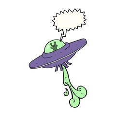 speech bubble cartoon alien spaceship