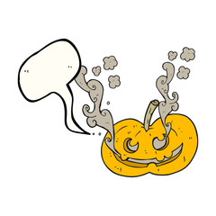 speech bubble cartoon halloween pumpkin