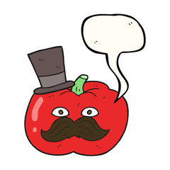 speech bubble cartoon posh tomato