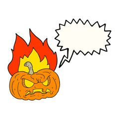 speech bubble cartoon halloween pumpkin