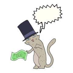 speech bubble cartoon rich cat