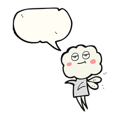 speech bubble cartoon cute cloud head imp