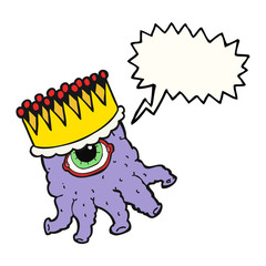 speech bubble cartoon alien king