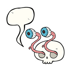 gross speech bubble cartoon eyeball skull