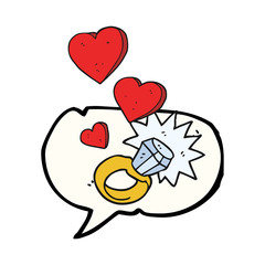 speech bubble cartoon diamond engagement ring