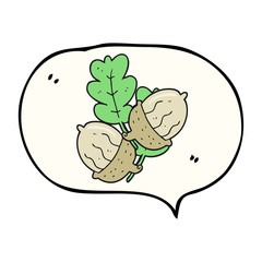 speech bubble cartoon acorns