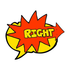 speech bubble cartoon right symbol pointing