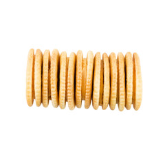 Cracker cream cheese isolated on white background.