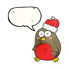 speech bubble textured cartoon robin