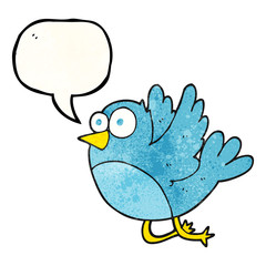speech bubble textured cartoon bird
