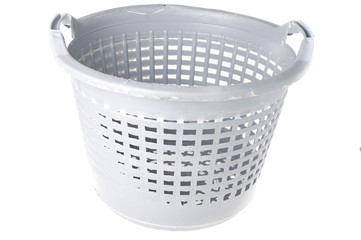 Plastic loundry bucket isolated on white