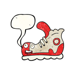 speech bubble textured cartoon sneaker