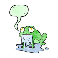 speech bubble textured cartoon gross little frog