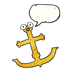 speech bubble textured cartoon anchor