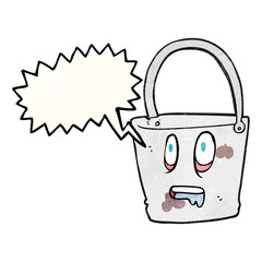speech bubble textured cartoon bucket