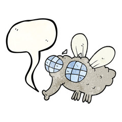 speech bubble textured cartoon fly