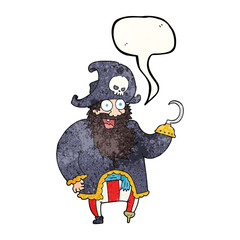 speech bubble textured cartoon pirate captain