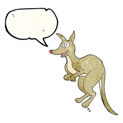 speech bubble textured cartoon kangaroo