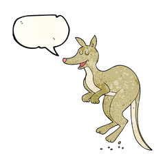 speech bubble textured cartoon kangaroo