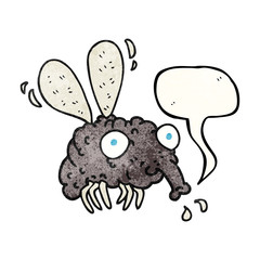 speech bubble textured cartoon fly