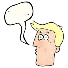 speech bubble textured cartoon male face