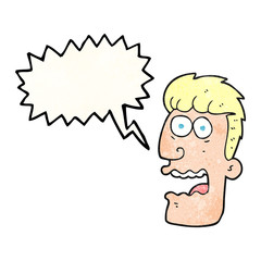 speech bubble textured cartoon shocked man