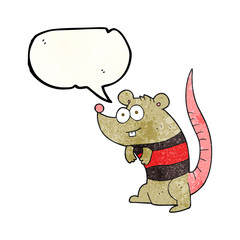 speech bubble textured cartoon rat