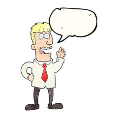speech bubble textured cartoon businessman