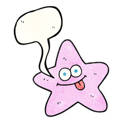 speech bubble textured cartoon starfish