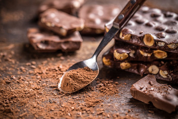 Cocoa powder with chocolate