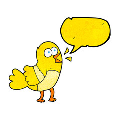 speech bubble textured cartoon bird