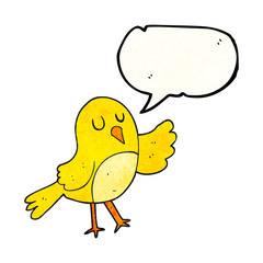 speech bubble textured cartoon bird
