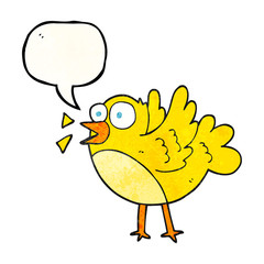 speech bubble textured cartoon bird