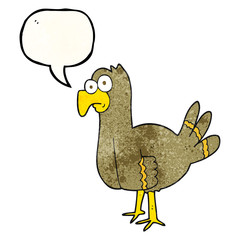 speech bubble textured cartoon bird