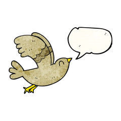 speech bubble textured cartoon bird