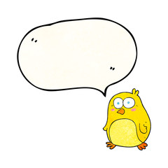 speech bubble textured cartoon bird