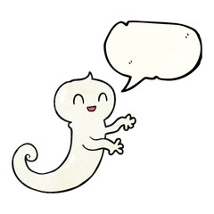 speech bubble textured cartoon ghost