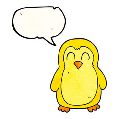 speech bubble textured cartoon bird
