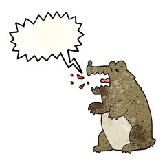 speech bubble textured cartoon bear