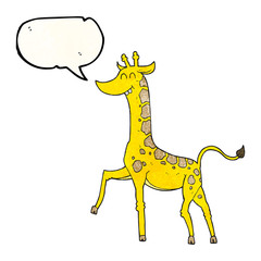 speech bubble textured cartoon giraffe