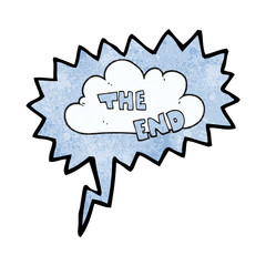 speech bubble textured cartoon The End symbol