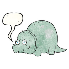 speech bubble textured cartoon dinosaur