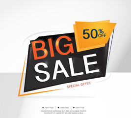 Super Sale and special offer. 50% off. Vector illustration.Theme colorful.