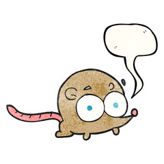 speech bubble textured cartoon mouse
