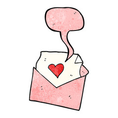 speech bubble textured cartoon love letter