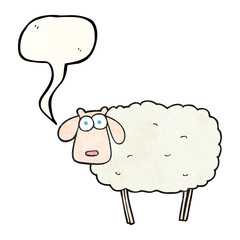 speech bubble textured cartoon sheep